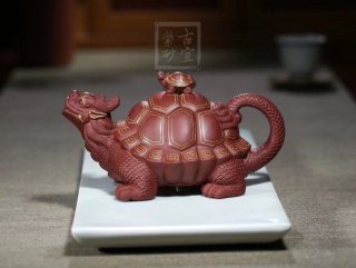 《金龜出?！芬伺d紫砂壺高級工藝美術(shù)師純手工底槽青創(chuàng  )新壺茶壺紫砂茶具
