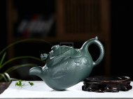 《云龍》宜興紫砂壺高級工藝美術(shù)師手工民國綠泡茶壺魚(yú)化龍茶具