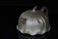 《荷葉》宜興名家紫砂壺工藝美術(shù)師手工民國綠，紫泥功夫茶具茶壺家用