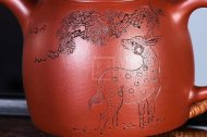 《松鹿秦權》宜興紫砂壺實(shí)力派名家純手工大紅袍茶壺全手工秦權紫砂壺