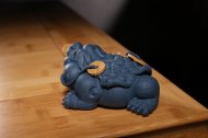 《招財進(jìn)寶》宜興紫砂壺手工茶壺茶具天青泥