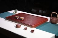 《紅漢金邊膠木茶盤(pán)》宜興紫砂壺膠木純手工泡茶壺特價(jià)茶具