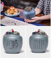 《四大美女茶葉罐》宜興紫砂壺手工紫泥，段泥，紅清水泥，天青泥茶壺具