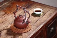 《留香提梁》宜興紫砂壺底槽青創(chuàng  )新提梁全手工茶壺