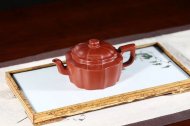 《菱花井欄》宜興名家紫砂壺高級工藝美術(shù)師純手工大紅袍泡茶壺菱花家用套裝功夫茶具