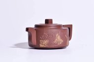 《萬(wàn)里長(cháng)城》宜興黃龍山清水泥紫砂壺茶具