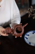 《裙舞》宜興紫砂壺工藝美術(shù)師純手工創(chuàng  )新壺泡茶壺底槽青茶具