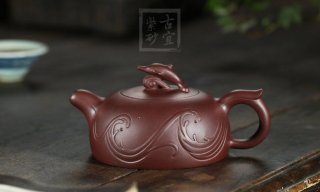 《海豚》工藝美術(shù)師手工家紫泥紫砂壺創(chuàng  )新壺系列收藏茶壺