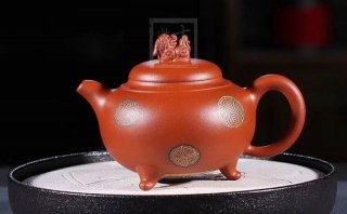 《獅韻》紫砂壺全手工茶壺老師小紅泥，絞泥（段泥、紫泥、綠泥等）壺