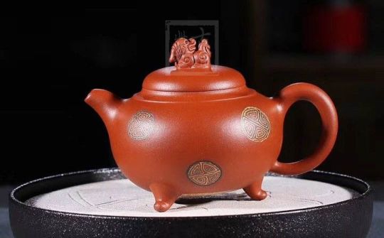 《獅韻》紫砂壺全手工茶壺老師小紅泥，絞泥（段泥、紫泥、綠泥等）壺