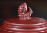 《魚(yú)躍龍門(mén)》宜興紫砂壺高級工藝美術(shù)師手工禮品茶具底槽青