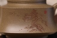 《柱礎》頂級蟹殼青純手工助理工藝美術(shù)師宜興紫砂壺茶具茶壺