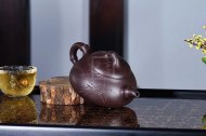 《竹節石瓢》宜興紫砂壺石瓢高級工藝美術(shù)師手工紅砂紫泥茶壺茶具