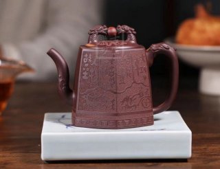 《如意祥龍》宜興紫砂壺創(chuàng  )新壺工藝美術(shù)師手工紫砂壺紫泥泡茶壺茶具
