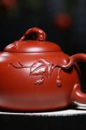 《道洪葫蘆》宜興紫砂壺工藝美術(shù)師手工刻繪大紅袍創(chuàng  )新壺泡茶壺具