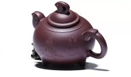 《三陽(yáng)開(kāi)泰》宜興紫砂壺助理工藝美術(shù)師手工底槽青