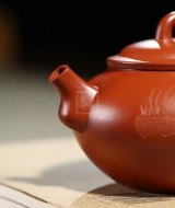 《圓韻壺》宜興創(chuàng  )新壺紫砂工藝美術(shù)師手工大紅袍泡茶壺套壺