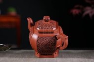 《喜在眼前》宮燈紫砂壺高級工藝美術(shù)師宜興手工茶壺底槽青壺