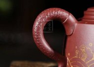 《魚(yú)躍龍門(mén)》宜興紫砂壺高級工藝美術(shù)師手工禮品茶具底槽青