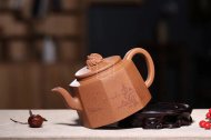 《八方來(lái)財》宜興紫砂壺工藝美術(shù)師手工金降坡泥泡茶壺茶具八方