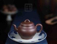 《秋韻》宜興紫砂壺助理工藝美術(shù)師手工茶壺紫泥創(chuàng  )新壺