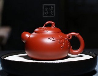 《道洪葫蘆》宜興紫砂壺工藝美術(shù)師手工刻繪大紅袍創(chuàng  )新壺泡茶壺具