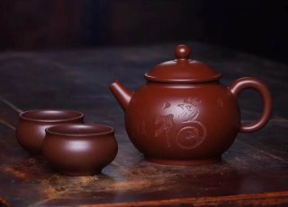《圓韻》宜興紫砂壺王鎮學(xué)原礦紫朱泥全手工