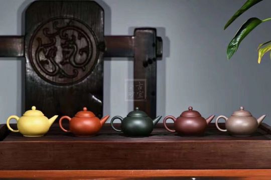《五色土》綠泥，朱泥，紫泥，青灰泥，段泥純手工宜興紫砂壺茶具水平茶壺