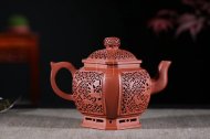 《喜在眼前》宮燈紫砂壺高級工藝美術(shù)師宜興手工茶壺底槽青壺