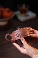 《雙龍石鼓》宜興工藝美術(shù)師手工紫砂壺創(chuàng  )新壺全手工段泥泡茶壺