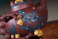 《多子多?！芬伺d紫砂壺高級工藝美術(shù)師純手工底槽青中壺茶具泡茶壺創(chuàng  )新壺