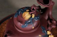 《多子多?！芬伺d紫砂壺高級工藝美術(shù)師純手工底槽青中壺茶具泡茶壺創(chuàng  )新壺