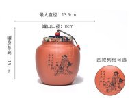《四大美女茶葉罐》宜興紫砂壺手工紫泥，段泥，紅清水泥，天青泥茶壺具