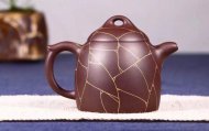 《金絲秦權》宜興紫砂壺工藝美術(shù)師手工紫泥泡茶壺秦權茶具