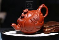 《魚(yú)化龍》宜興紫砂壺魚(yú)化龍紫砂泡茶壺朱泥手工工藝美術(shù)師紫砂茶具
