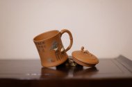 《繁花似景竹節蓋杯》經(jīng)典紫砂壺宜興全手工泡茶壺茶具降坡泥