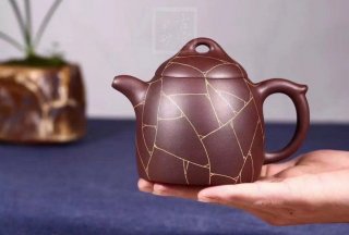 《金絲秦權》宜興紫砂壺工藝美術(shù)師手工紫泥泡茶壺秦權茶具
