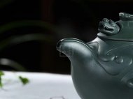 《云龍》宜興紫砂壺高級工藝美術(shù)師手工民國綠泡茶壺魚(yú)化龍茶具