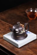 《龍鳳呈祥》宜興紫砂壺高級工藝美術(shù)師手工茶壺茶具稀有是黃泥創(chuàng  )新壺