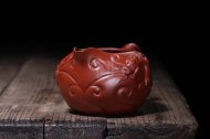 《魚(yú)化龍公道杯》宜興紫砂壺手工大師收藏級茶壺大紅袍料