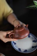 《樂(lè )在瓢飲》宜興紫砂壺高級工藝美術(shù)師手工底槽青泡茶壺具石瓢