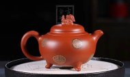 《獅韻》紫砂壺全手工茶壺老師小紅泥，絞泥（段泥、紫泥、綠泥等）壺
