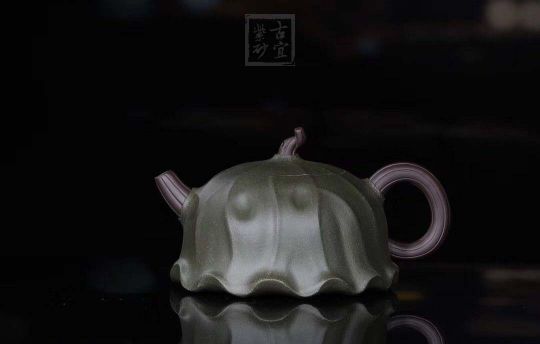 《荷葉》宜興名家紫砂壺工藝美術(shù)師手工民國綠，紫泥功夫茶具茶壺家用