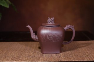 《威震四方》宜興紫砂壺名家工藝美術(shù)師全手工泡茶壺茶具楊國琴老師大廠(chǎng)拼紫泥