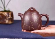 《金絲秦權》宜興紫砂壺工藝美術(shù)師手工紫泥泡茶壺秦權茶具