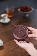 《金砂竹韻》宜興紫砂壺純手工底槽青，段泥泡茶壺