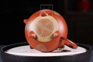 《獅韻》紫砂壺全手工茶壺老師小紅泥，絞泥（段泥、紫泥、綠泥等）壺