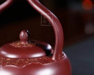 《梵華提梁》純手工高級工藝美術(shù)師宜興紫砂創(chuàng  )新提梁壺紫泥泡茶壺套壺