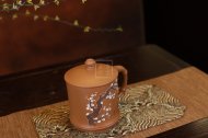《竹節蓋杯-泥繪梅花款》紫砂壺實(shí)力派名家手工宜興茶壺茶具段泥