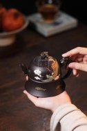 《龍鳳呈祥》宜興紫砂壺高級工藝美術(shù)師手工茶壺茶具稀有是黃泥創(chuàng  )新壺